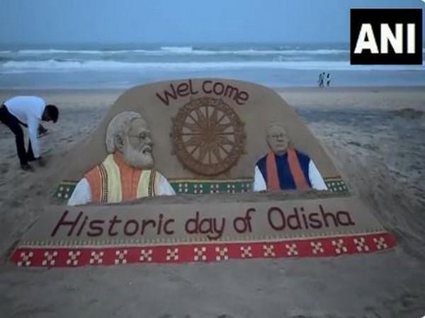 Sudarsan Pattnaik creates sand sculpture of PM Modi, Odisha CM-designate Mohan Charan Majhi 