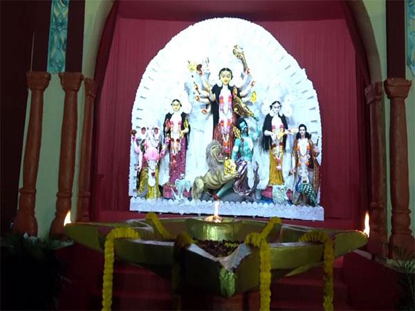 Tripura CM Manik Saha Inaugurates Agartala Durga Puja Pandal Highlighting Bangladesh Incidents