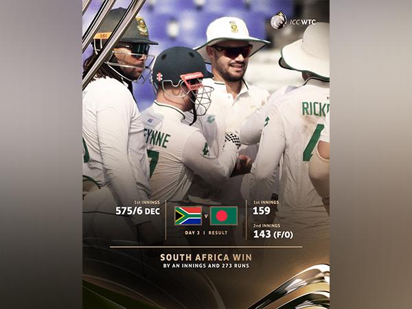 South Africa crush Bangladesh in Chattogram Test, win by record margin