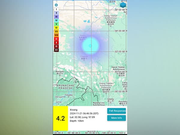 Earthquake of Magnitude 4.2 hits Xizang