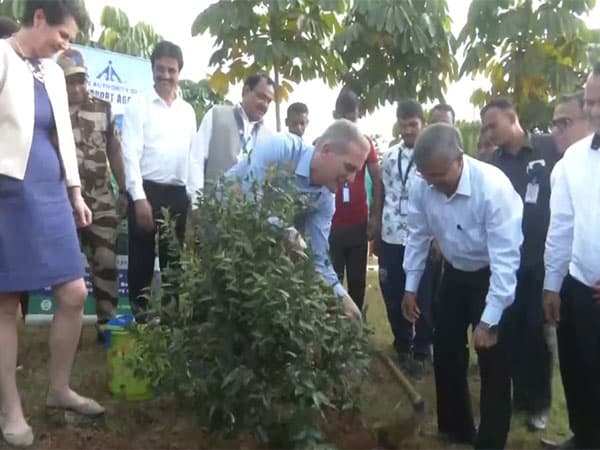 US Ambassador Eric Garcetti participates in plantation drive organised by Agartala Airport