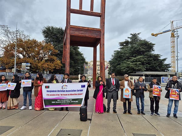 Geneva: Protest held outside UN Office against atrocities against minorities in Bangladesh