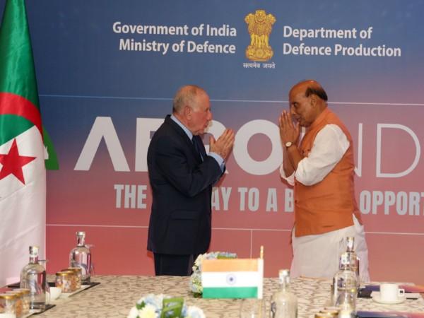 Defence Minister meets Algerian Minister of Defence at Aero India 2025