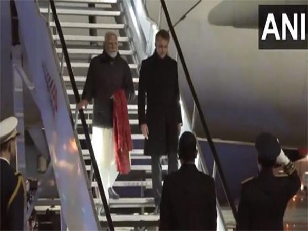 PM Modi and French President Emmanuel Macron arrive in Marseille