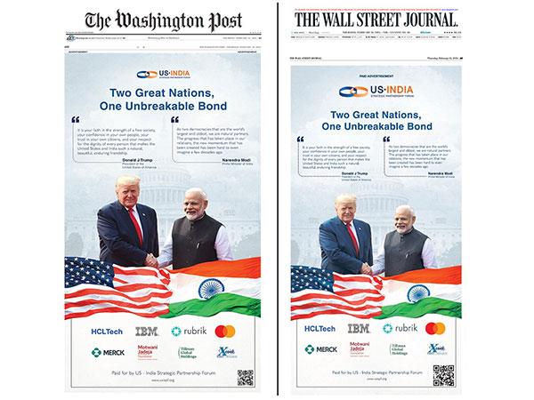 USISPF gives special welcome to PM Modi with front page display in top newspapers